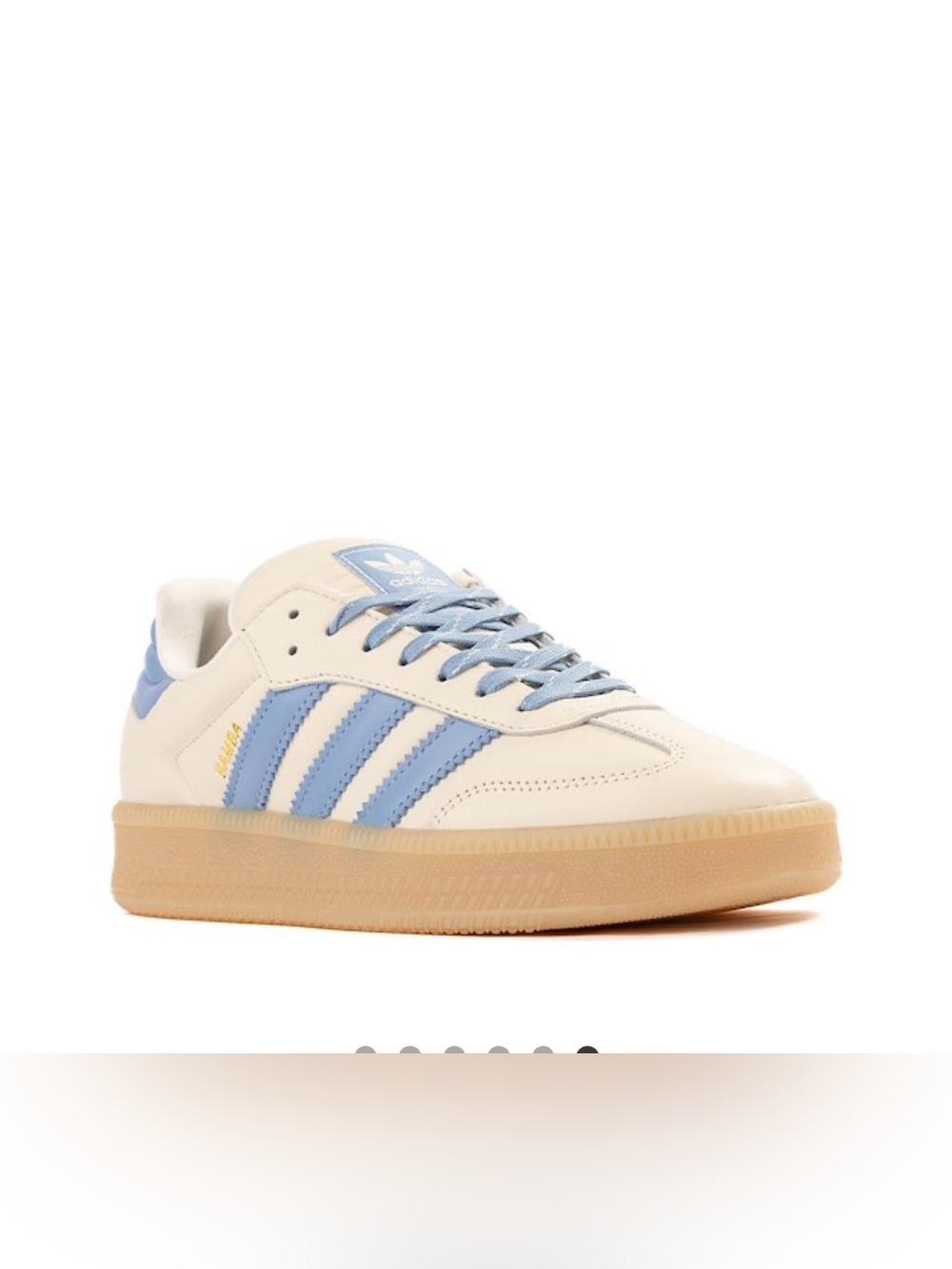 adidas Samba XLG Athletic Shoe Wonder White Ash Blue Unisex Men’s Size 6 1/2